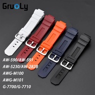Straps For Ca--sio AW-590/AW-591 AW-5230/AW-282B AWG-M100 AWG-M101 G-7700/G-7710 Replace Band TPU Ru