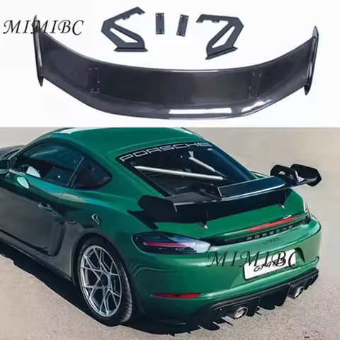 FOR Porsche Cayman 718 981 Boxster GT4 RS Style Car External Decoration Rear Trunk Wing Carbon Fiber