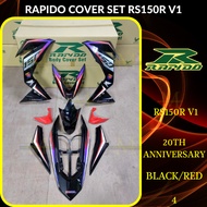 RAPIDO COVER SET RS150R/RS150 V1 20TH ANNIVERSARY (4) BLACK/RED (STICKER TANAM/AIRBRUSH) COVERSET