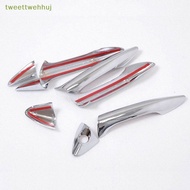 tweettwehhuj For Elantra 2011 2012 2013 2014 2015 Chrome Door Handle Cover Trim Kit  sg