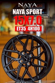 ล้อแม็ก ขอบ15 NAYA TEMPO SPORT 15X7.0 4H100 ET35 สีดำ🎏ราคาโปร1วง(ขายยกชุด4วง)✅ แถมจุ๊บเหล็ก👍 มีรับปร
