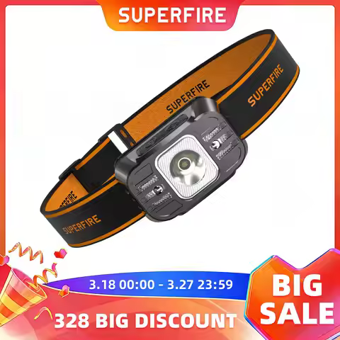 SUPERFIRE HL75 Mini LED Rechargeable Headlamp High power led flashlight USB C Sensor Headlight Porta
