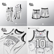 Jersey Black and White Design Jersey Anime Basketball Jersey Short for Kids Boy Jersey Basketball Cu