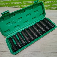 MATA Impact Socket Bit Set 10pcs 1/ 2inch (13mm) Long Socket Bit 8mm - 24mm Impact Socket Wrench/ Se