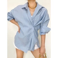 KEMEJA KATUN MF - OXFORD Women's Striped Cotton Shirt