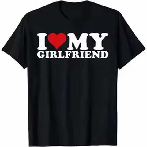 [100% Cotton] I Love My Girlfriend Gf I Heart My Girlfriend GF T-Shirt Golf Gift T-Shirt for Men and