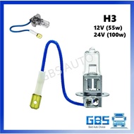 GBS H3 12V 24V Bulb Mentol for Halogen/Hella Compatible Auto Aksesori