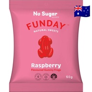 Funday Natural Sweets Raspberry Gummy Frogs No Sugar Candy 50g imported from Australia 🇦🇺