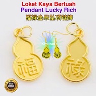 Pendant Jewellery Lucky Rich Gold Loket Kaya Bertuah福禄金吊坠项链牌