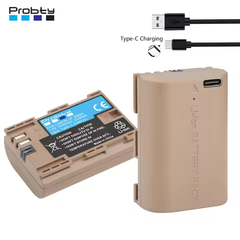 3200mAh LP-E6NH LPE6NH Rechargeable Battery with Type-C Input For Canon EOS R5 R6, 5D II III IV, 6D