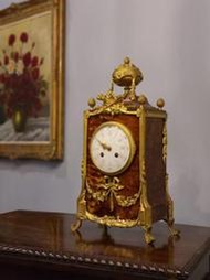⚜️卡卡頌 皇家.歐洲古董⚜️法國 尊貴 細膩 典雅 路易十六純銅 貴族 機械鐘 古董鐘 座鐘 FR1