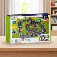 [Educational Toys] New Style Magnetic Magnetic Matching City Road Building Blocks Parent-Child Traff