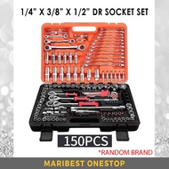 150PCS G-10001 1/4” x 3/8” x 1/2” Ratchet Combination Spanner Socket Lug Wrench Set Soket Car Repair