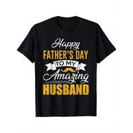 Mens Heavyweight sm Cotton T-Shirt - Fathers Day Gift Idea with Happy Fathers Day Text - Black Shirt