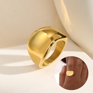Vnox Gold Wide Band Rings for Women,Chunky Gold Rings Non Tarnish Statement Rings Jewelry Gift