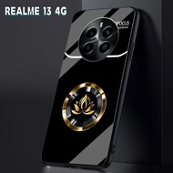 HP KASA CASE - case For REALME 13 4G Fashion MAGSAFE BUNGA Latest - Softcase Glass Kaca - Glossy New