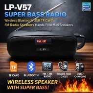 LP-V57 Super Bass Bluetooth Speaker Wireless FM Radio USB TF Card Mini Portable Speaker with Handsfr