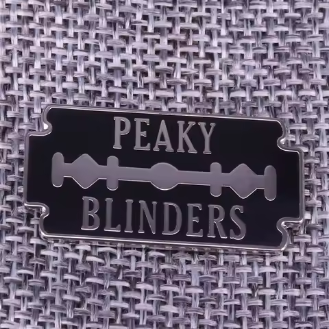 Thomas Shelby Peaky Blinder razor blade pin badge Gift for Fathers Day