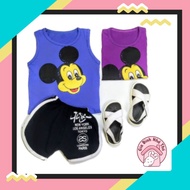 Cool ventilated cotton Micky cartoon Set for boys at home and going to school from 8-20kg