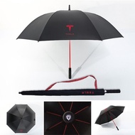 Tesla Tesla Car Special Car Logo Semi-Automatic Electric Umbrella Oversized Double Long Handle Umbrella