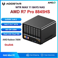 AOOSTAR WTR MAX AMD R7 Pro 8845HS 11 Bays 6Bays N150 NAS Mini PC 2xDDR5 5xM.2 6xSATA Dual 2.5G LAN O