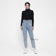 VIERLIN - Jeans 8628 8629 - RIPPED HIGHWAIST JEANS | HIGHWAIST JEANS BAGGY JEANS BOYFRIEND JEANS SKI