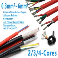 2/3/4 Core Silicone Rubber Cable 0.3mm²~6mm² Tinned Copper Wire Soft Power Cables