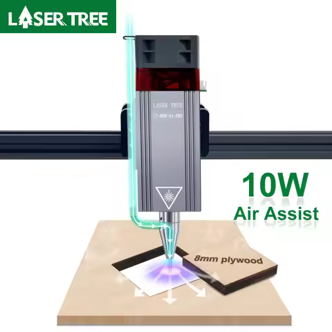 LASER TREE 10W Laser Module with Air Assist 5W Laser Engraving Head 450nm Blue TTL Laser Head for CN