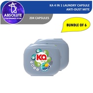 [Bundle of 6] Ka 4in1 Laundry Capsules Detergent - 34 Capsules (Anti-dust Mite)