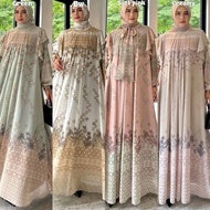 Lizaa's Modern Muslimah Dress Set Hijab Gamis Women Material Babydoll Dress Muslimah Fashion Gamis W