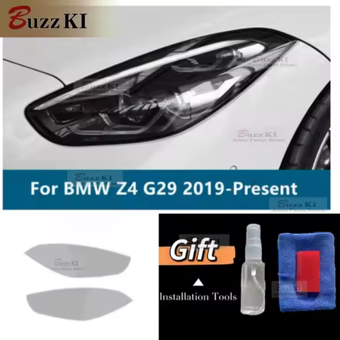2PCS For BMW Z4 G29 M40i SDrive 2020 Car Headlight Tint Smoke Black Protective Film Transparent TPU 