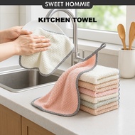 1Pc Kitchen Towels Coral Fleece Table Cleaning Cloth Absorbent Kitchen Cloth Tuala Tangan Dapur