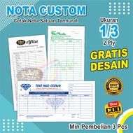 Print custom 2-ply 1/3 folio notes with your own shop name, post-invoice invoice notes, PRATAMA GRAP