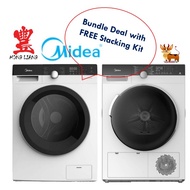 Midea Bundle~MFK868W Washing Machine 8kg + MDK888HP HeatPump Dryer 8kg (FREE STACKING KIT)