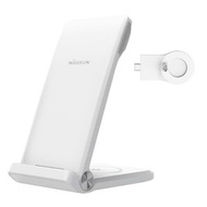 NILLKIN - 三合一無線充電器 手機/耳機/手錶同時充電 直立式多角調校 15W快充 (配佳明手錶充電器) 智游系列