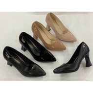 Women's high heels with smooth edges. Feminine pointed toe women's doll shoes