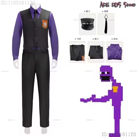 William Afton Cosplay Costume FNaF Purple Guy Costume Five Nights /at Freddy's Doujin Outfit Rolepla