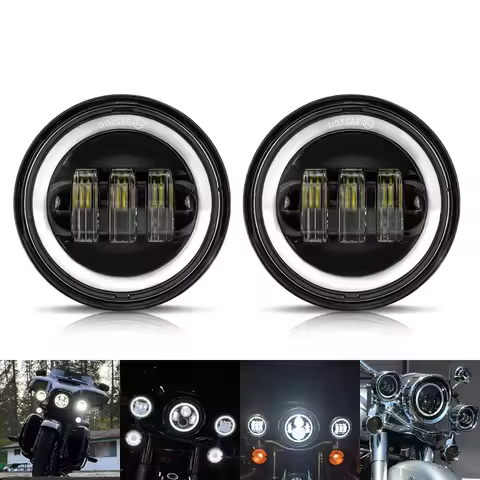 4.5“ 4 1/2 inch Motorcycle LED Fog Passing Auxiliary Light For Yamaha Classic FLHR Road King Dyna 4.