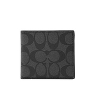 [Outlet] COACH (coach) men's wallet bi-fold wallet 75006CQ/BK (charcoal × black)