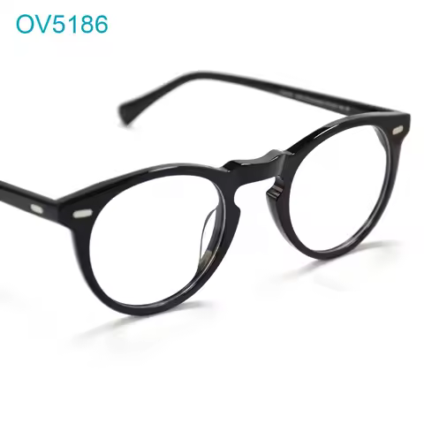 Oliver OV5186 Gregory Peck Glasses with Original Case High Quality Acetate Frames Round Glasses Men'