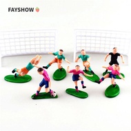 FAYSHOWSG Set of 9 Soccer Toppers DIY 9 Soccer Players Cake Decorations for Birthday Cake