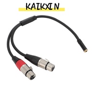 KAIKXIN Y Splitter Cord Wire, Professional 30cm / 11.81in 1/8 Female To Dual XLR Female Cable, Plug 
