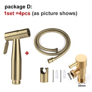 Gold Brushed stainless steel Toilet cleaning Bidet Spray wc Bathroom shower head Douche hand Hose Mu