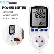 LACYES Digital LCD Wattmeter, 220V 110V EU/AU/UK/FR/US Plug AC Power Meter, Kilowatt Meter Digital D