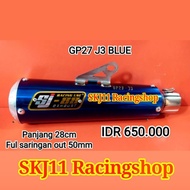 DISKON 5%!!! Silincer Slincer Knalpot SJ88 GP27 Blue Biru Full