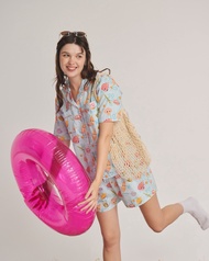 Under the sea summer set แขนสั้น ขาสั้น ชุดนอนโนบรา Call it a day