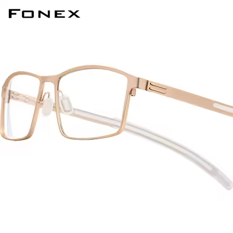 FONEX Alloy Glasses Frame Men Square Eyeglasses 2020 New Male Metal Full Screwless Eyewear 995