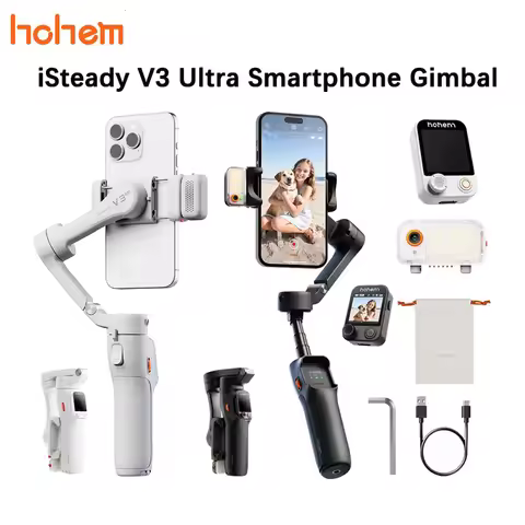 Hohem iSteady V3 Ultra Smartphone Gimbal AI Tracker Fill Light Detachable Control Screen Extension R
