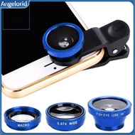 Angelorid| 3 in 1 Mobile Phone Camera Fish Eye Macro Super Wide Angle Lens Kit with Clip