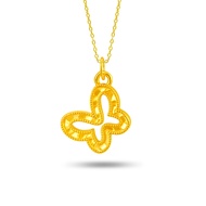 SK Jewellery Gilded Butterfly 999 Pure Gold Pendant